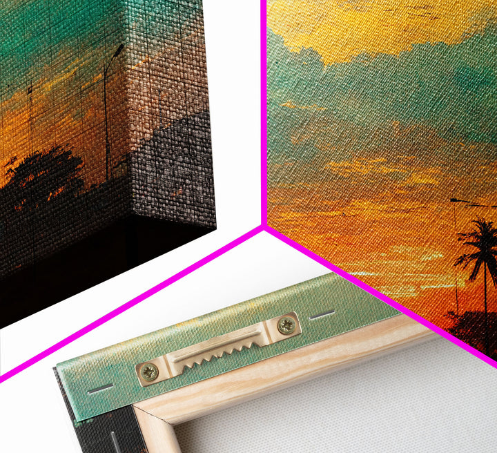 Cloudy sunset canvas print, sunset art, California Highway art, living room wall art, guest room wall art