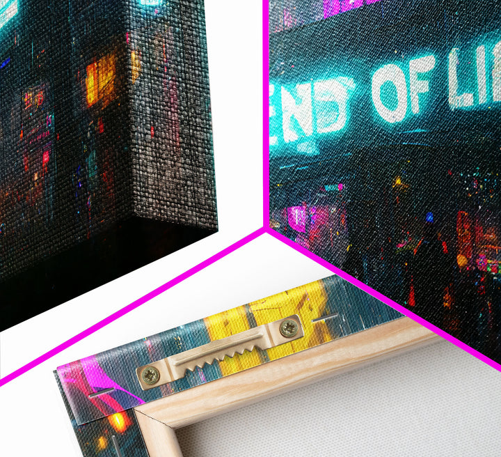 End Of Line, Cyberpunk Subway Art, Dystopian Cyber Punk City, Canvas Print, Bladerunner vibes art, cool wall art, night city