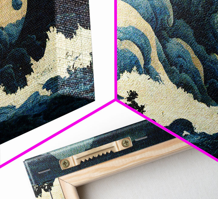 Japanese Style Wall Art, A Stormy Sea, Canvas Print, ready to hang wall art