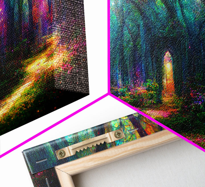 Fantasy wall art, canvas print, magical forest, fantasy landscape art, ready to hang wall art