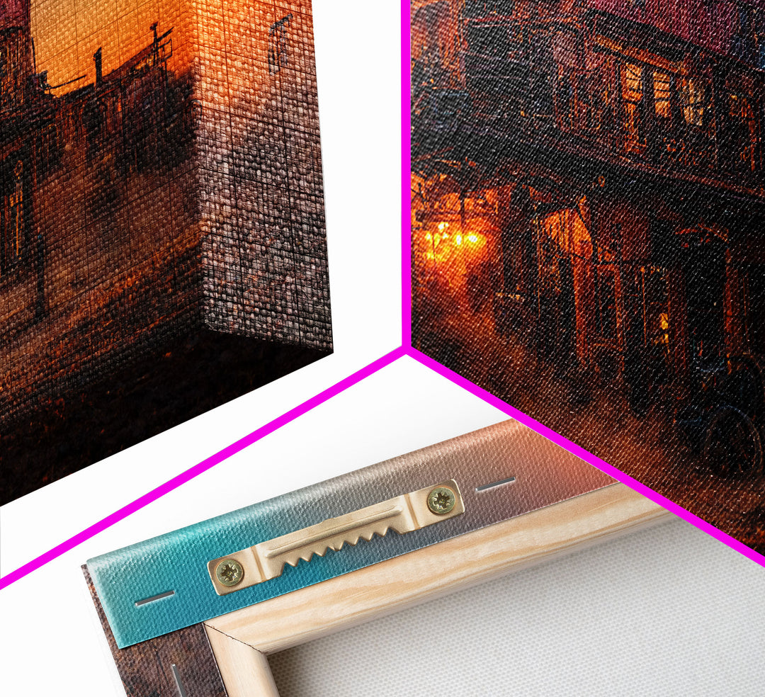 Synthwave Retro Wll Art, Dystopian steampunk wild west mashup, abandoned wild west saloon art, canvas print, ready to hang wall art