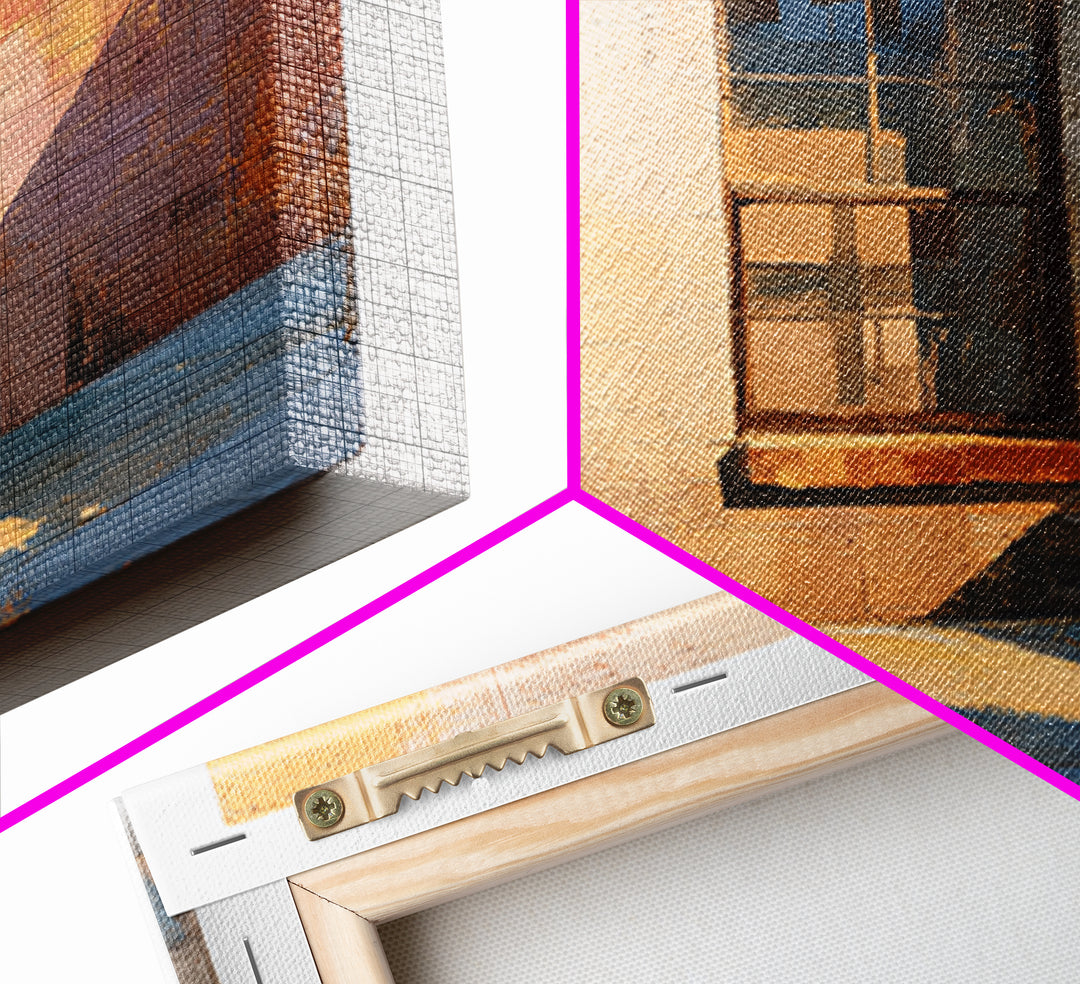 Brick Wall and Window Shadows as Geometry Framed Canvas Print, Urban Art, Fine Art Print, Living Room Decor, Fine Art, Urban, URB-1x1-29