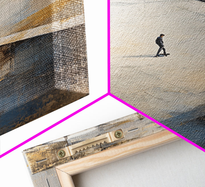 Skateboarder Crossing a Concrete Plaza Canvas Print, Urban Art, Black Wall Art, Living Room Decor, Fine Art, Urban, Queer Art, URB-1x1-31