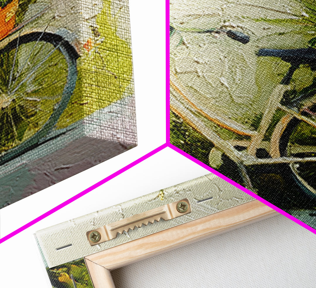 Bicycle Locked to Post Framed Canvas Print, Urban Art, African American Art, Living Room Decor, Fine Art, Urban, Gallery Decor, URB-1x1-39