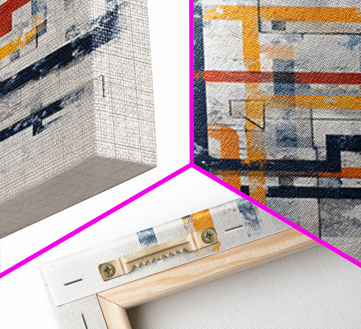 Abstract Subway Map Lines Without Labels Canvas Print, Urban Art, Canvas Painting, Living Room Decor, Abstract Art, Urban, URB-1x1-76