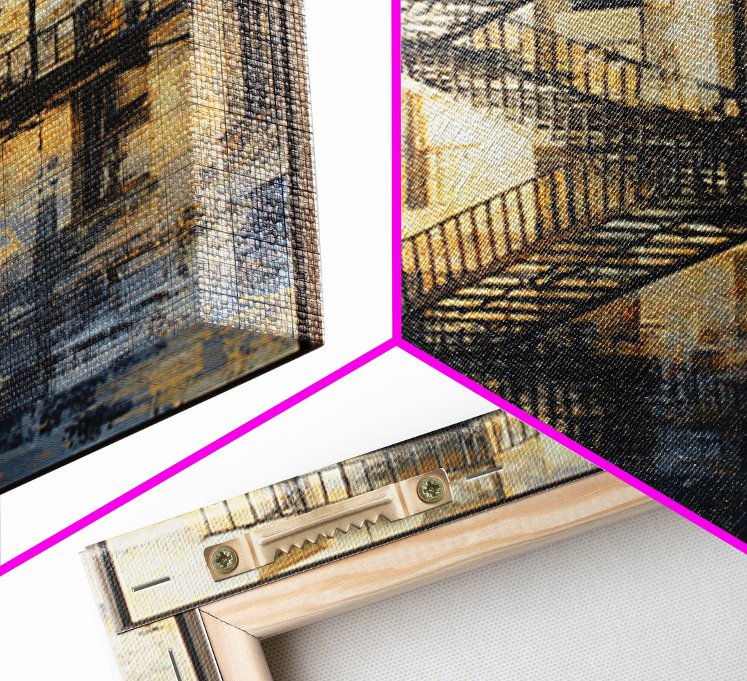 Fire Escape Silhouette Canvas Print, Urban Art, Black Girl Wall Art, Living Room Decor, Fine Art, Urban, Art Print, URB-1x3-38