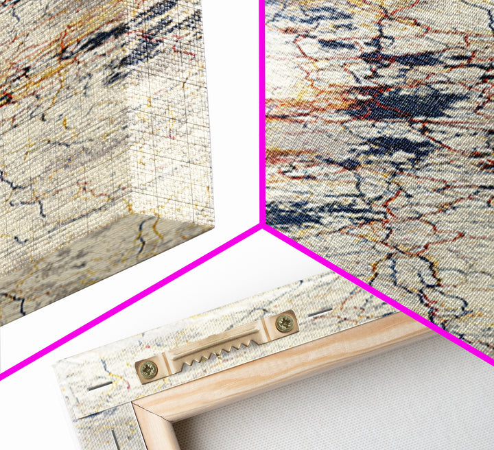 Abstract Subway Map Lines Without Labels Framed Canvas Print, Urban Art, Canvas Wall Art, Living Room Decor, Abstract Art, URB-1x3-64