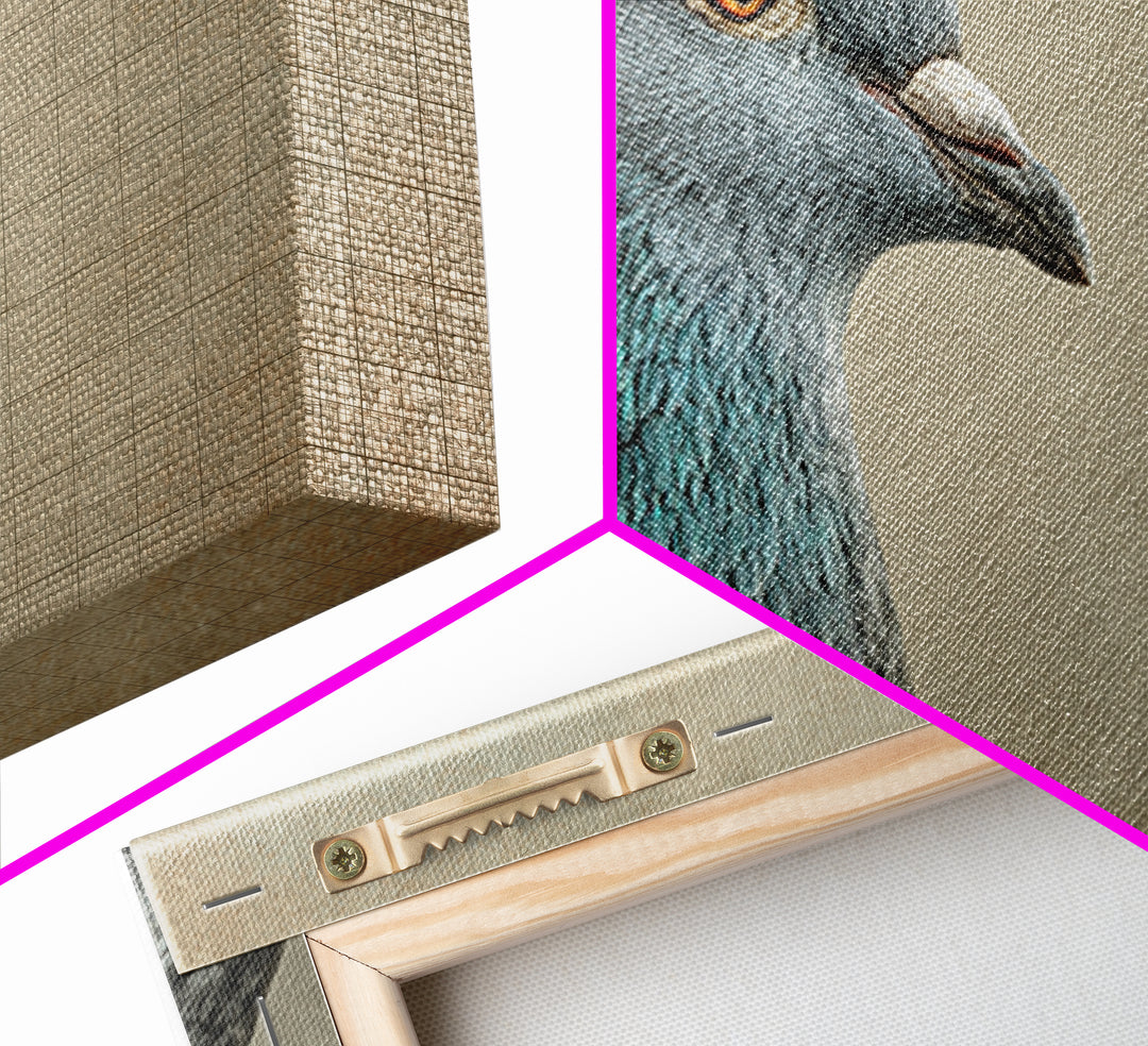 Urban Pigeon Portrait Framed Canvas Print, Urban Art, Minimalist Decor, Living Room Decor, Fine Art, Urban, Textured Wall Art, URB-2x1-28