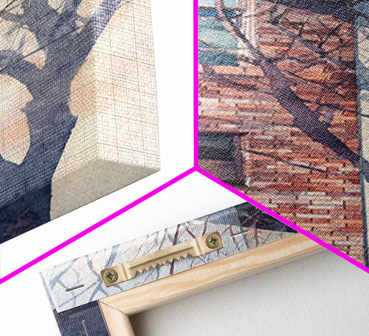 Brick Wall and Window Shadows as Geometry Framed Canvas Print, Urban Art, Wall Decor, Living Room Decor, Fine Art, Urban, URB-2x3-37