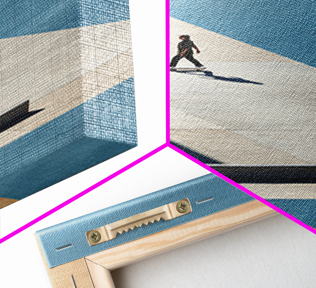 Skateboarder Crossing a Concrete Plaza Framed Canvas Print, Urban Art, Living Room Wall Art, Living Room Decor, Fine Art, Urban, URB-2x3-87
