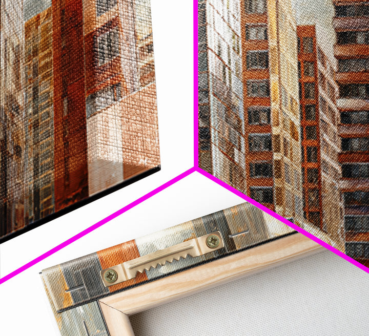 Modern Skyscraper Glass Reflections Canvas Print, Urban Art, Digital Download Art, Living Room Decor, Fine Art, Urban, URB-3x1-54