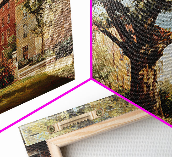 City Park Tree Framed by Buildings Framed Canvas Print, Urban Art, Modern Wall Art, Living Room Decor, Fine Art, Urban, URB-3x2-70