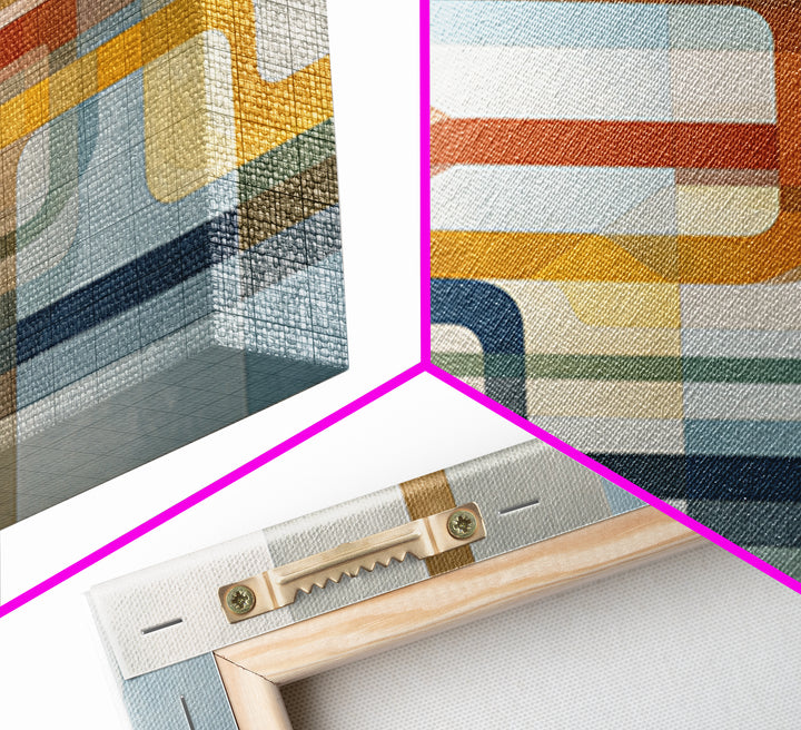 Abstract Subway Map Lines Without Labels Framed Canvas Print, Urban Art, Statement Artwork, Living Room Decor, Abstract Art, URB-3x2-80