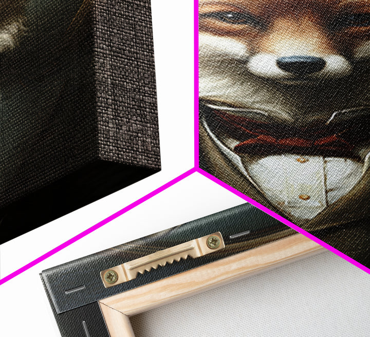 Fox Barrister, Victorian Animal Portrait, Halloween Art, Gothic Whimsy Decor, Anthropomorphic Costume Art