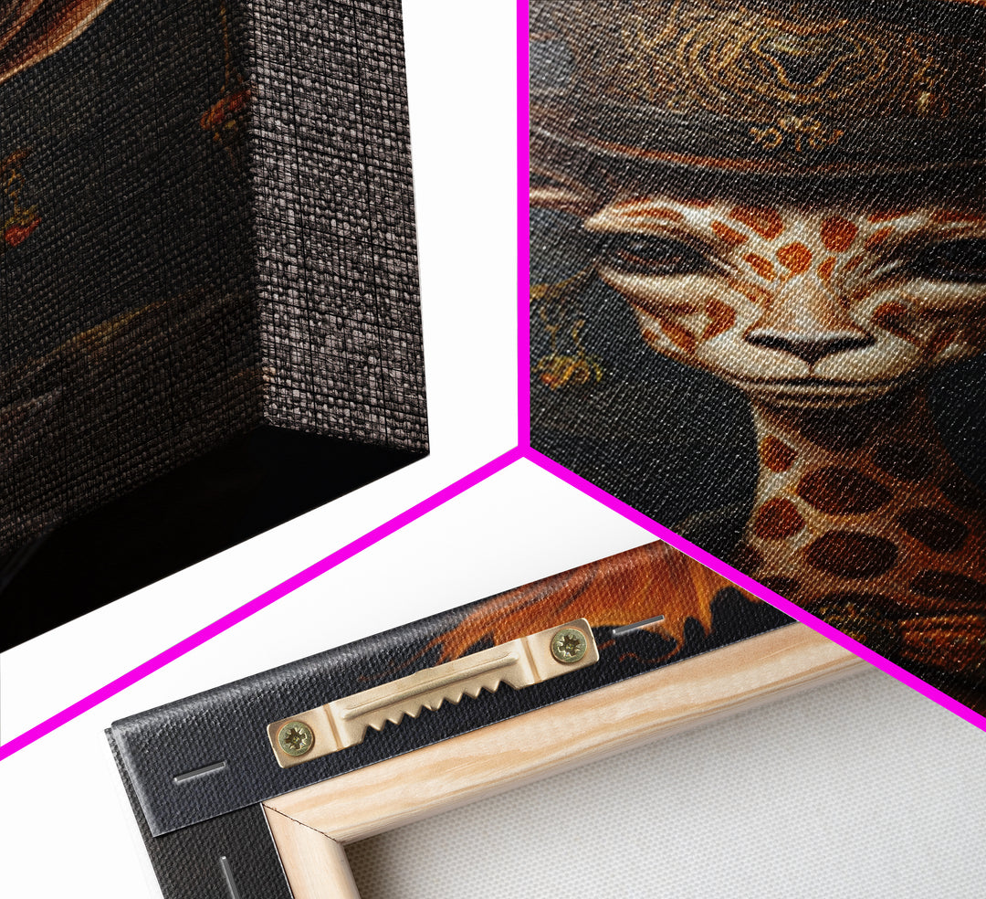 Giraffe Duchess, Victorian Animal Portrait, Halloween Art, Gothic Whimsy Decor, Anthropomorphic Costume Art