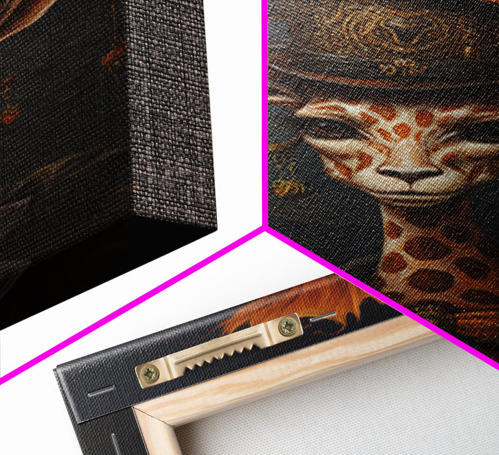 Giraffe Duchess, Victorian Animal Portrait, Halloween Art, Gothic Whimsy Decor, Anthropomorphic Costume Art