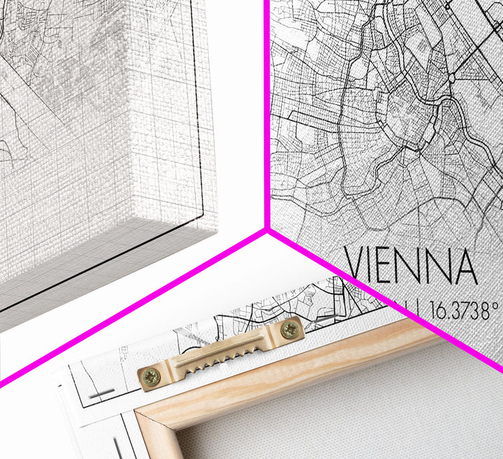 Vienna City Map, Austria Art, Map Print, Modern Wall Art, Wall Art, Canvas Art, European Wall Art, Unique Wall Décor, Home Office Art