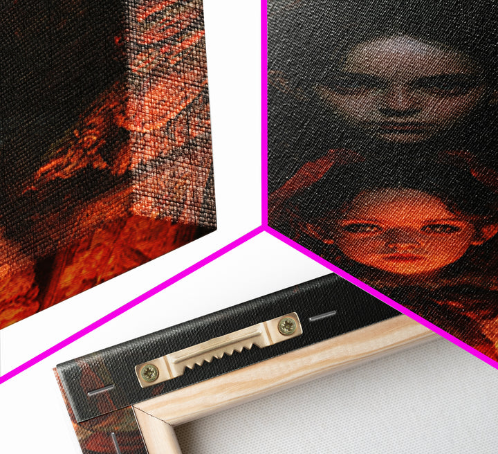 The Attic Whisperer, Victorian Horror Portrait, Vertical Wall Art, Canvas Print, Gothic Wall Decor, Halloween Portrait Art