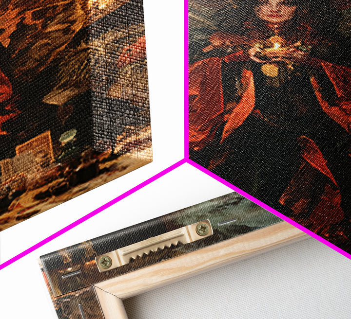 The Velvet Moth Witch, Macabre Victorian Decor, Vertical Wall Art, Framed Canvas Print, Gothic Wall Decor, Halloween Portrait Art