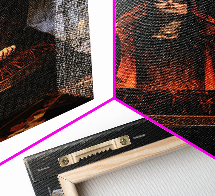 The Coffin Sleeper, Antique Gothic Portrait, Vertical Wall Art, Canvas Print, Gothic Wall Decor, Halloween Portrait Art, Horror Wall Art