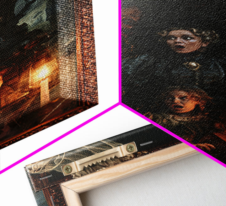 The Haunted Hayride, Dark Academia Wall Art, Vertical Wall Art, Framed Canvas Print, Gothic Wall Decor, Halloween Portrait Art