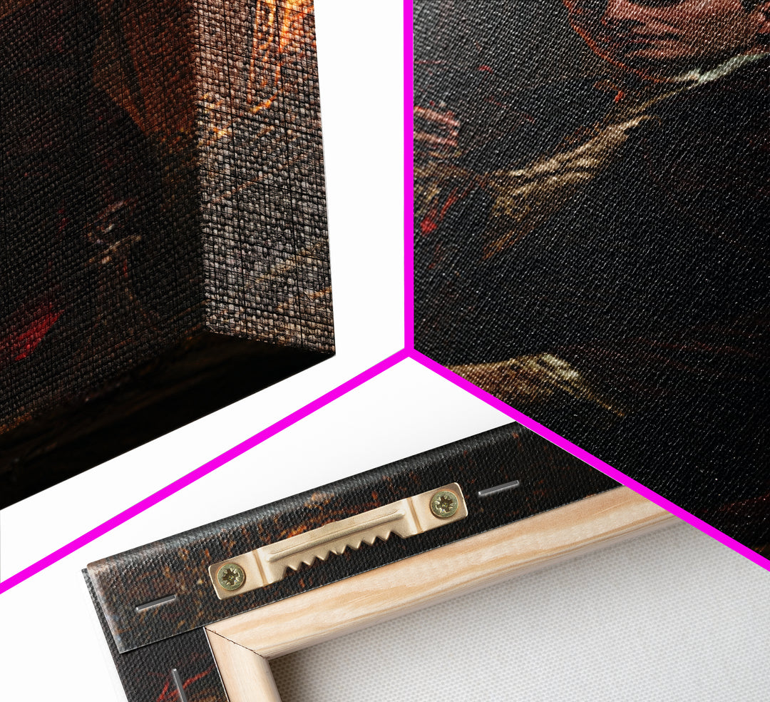 The Vampire Banquet, Antique Gothic Portrait, Vertical Wall Art, Canvas Print, Gothic Wall Decor, Halloween Portrait Art, Gothic Home Decor