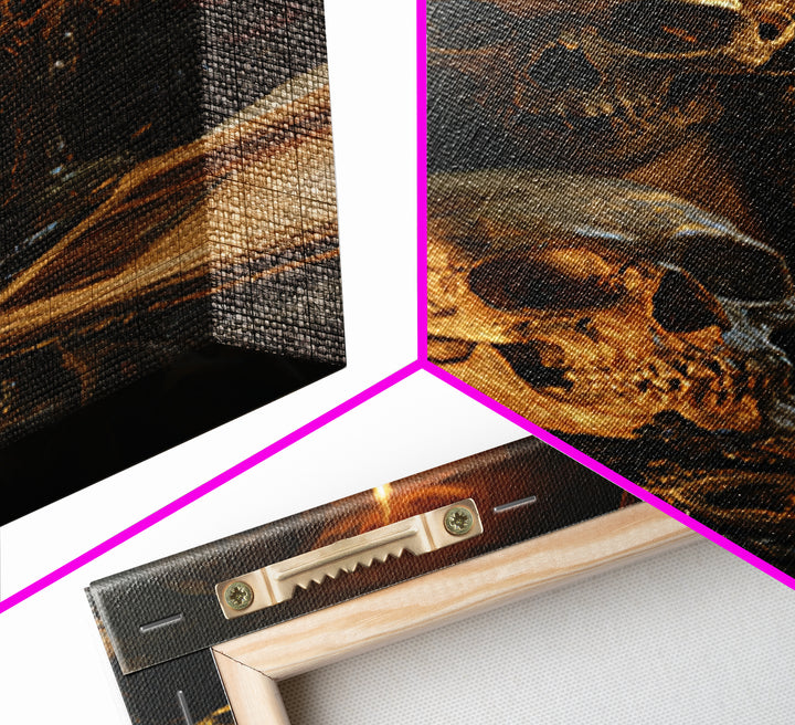 The Talking Skull, Dark Academia Wall Art, Vertical Wall Art, Framed Canvas Print, Gothic Wall Decor, Halloween Portrait Art