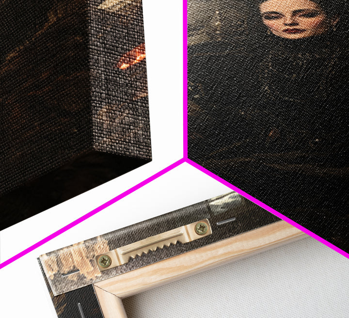 The Heiress Of Howling Fen, Victorian Werewolf Portrait, Vertical Canvas Print, Gothic Home Decor, Classic Monster Art