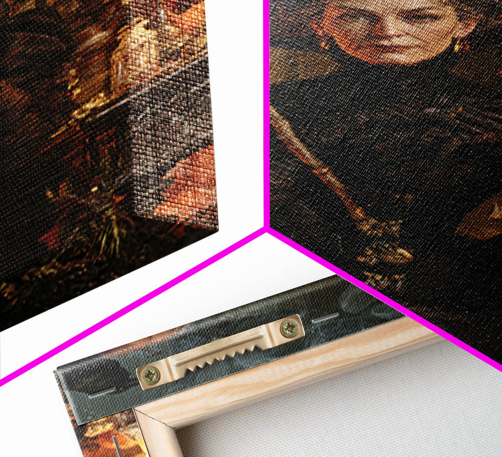 The Blackthorne Matron, Victorian Witch Portrait, Vertical Canvas Print, Dark Academia Decor, Halloween Portrait Art, Classic Monster Art