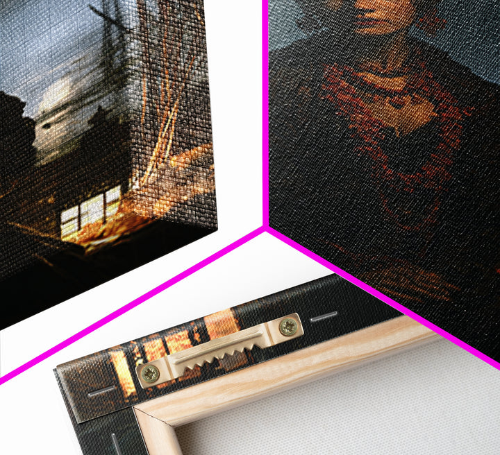 The Tidal Heiress, Victorian Creature Portrait, Vertical Canvas Print, Dark Academia Decor, Antique Horror Decor, Classic Monster Art