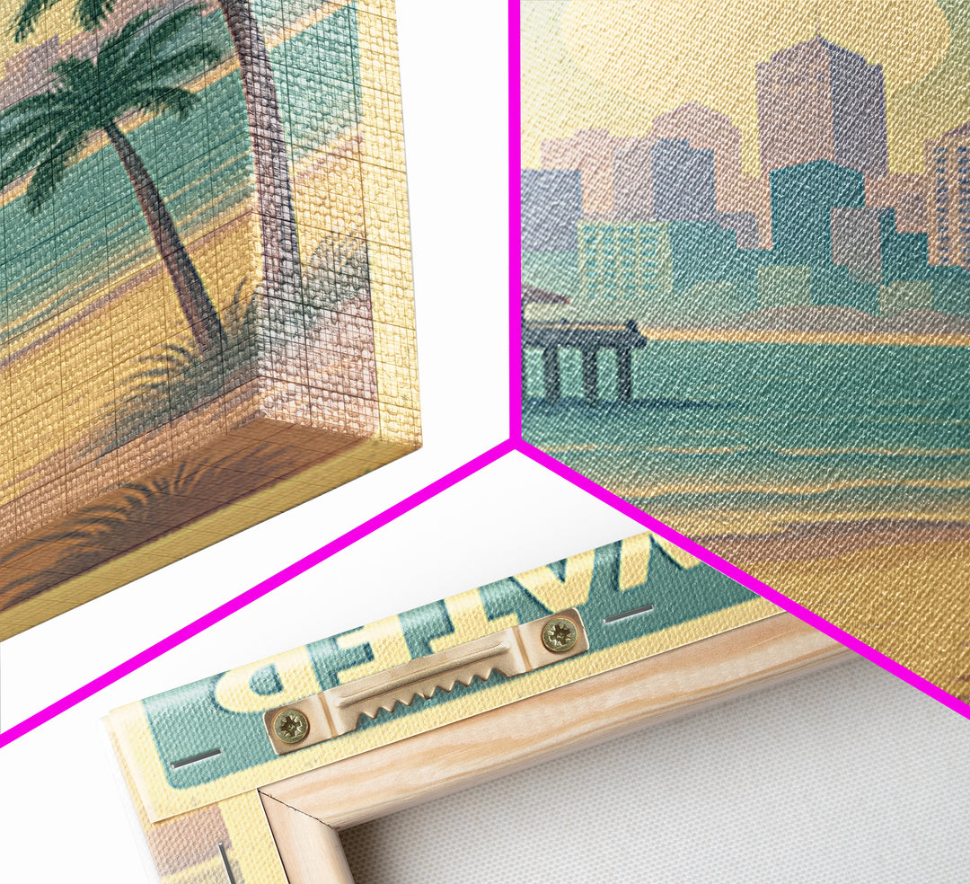 Clearwater Florida Travel Poster, Canvas Print, Dreamy Skyline Poster Art, Clearwater Art Print, Travel Wall Art, City Poster, Wall Art