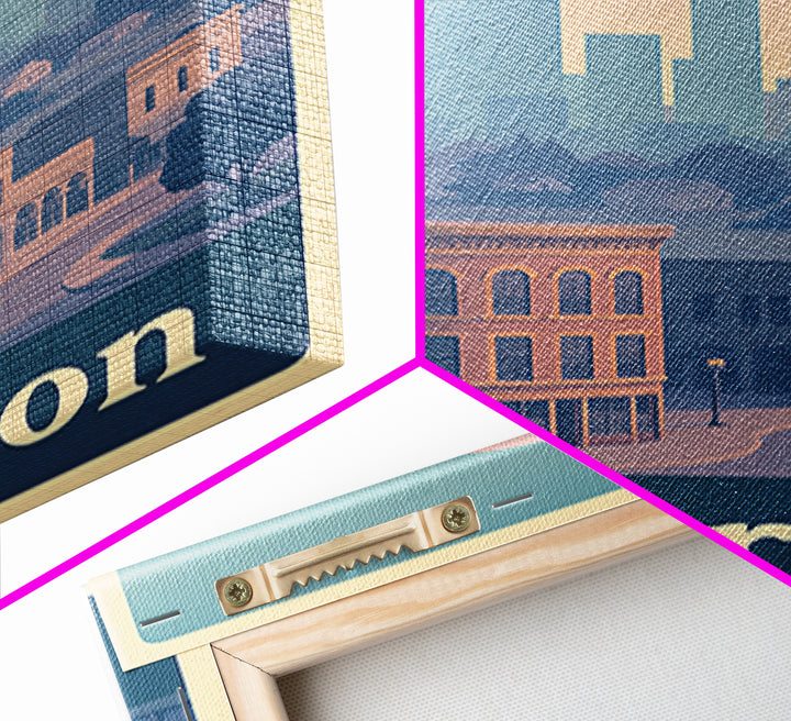 Fullerton Travel Poster, Canvas Print, Soft Vintage City Poster, Fullerton Travel Art, Travel Poster Art, Living Room Wall Art