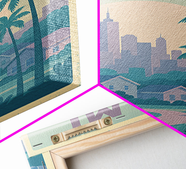 Miami Gardens Florida Travel Poster, Canvas Print, Soft Vintage City Poster, Miami Gardens City Art, Mid Century Wall Art, Travel Art