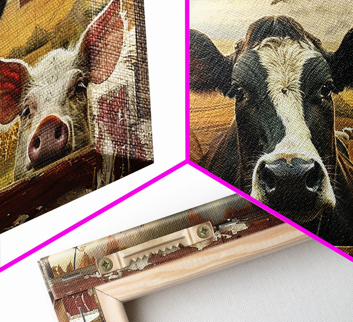 Cute Farmhouse Animal Print, Window Art, Wall Art, Home Decor, Wall Decor, Cute Farmhouse Kitsch Living Room Art