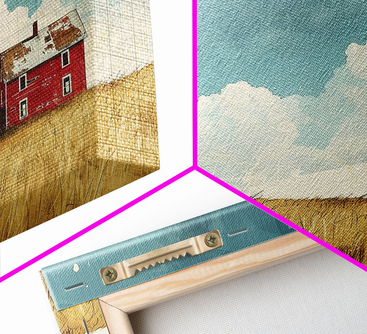 Scenic Landscape Painting Print Of An Abandoned Farm, Original Painting, Art Print, Wood Frame Wall Art, Rustic Decor, Farmhouse Art