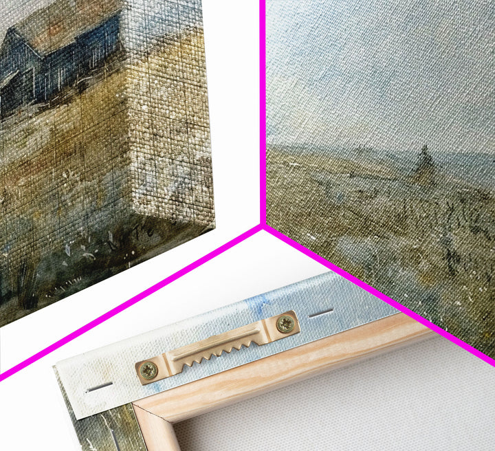 Kitsch Kitchen Farmhouse Decor Framed Canvas Print, Farmhouse Decor, Original Art Of an Old Farmhouse, Western Decor