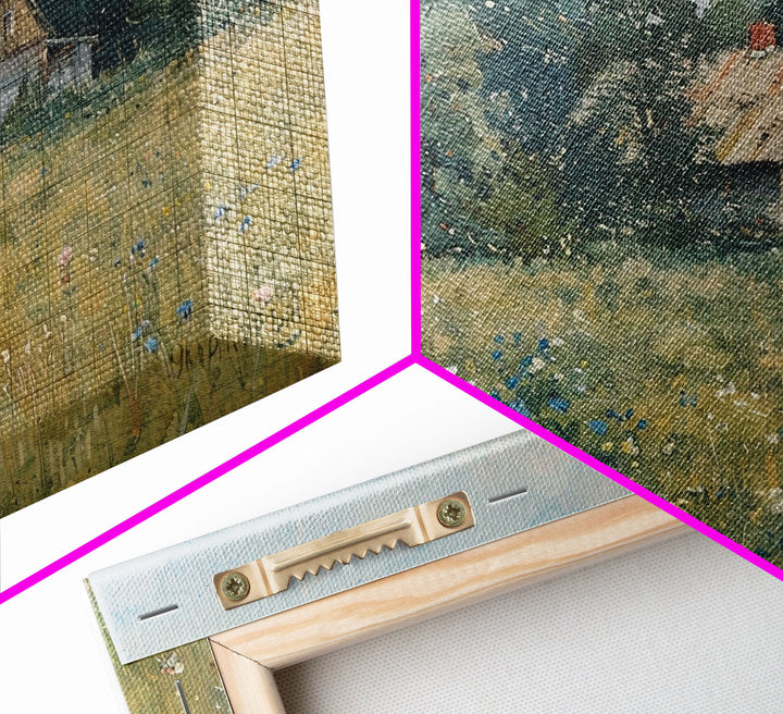 Old Painting Of A Barn Canvas Print, Gift Decor, Housewarming Gift, Folk Art, Cottagecore, Antique Style, Unique Decor, Original Painting