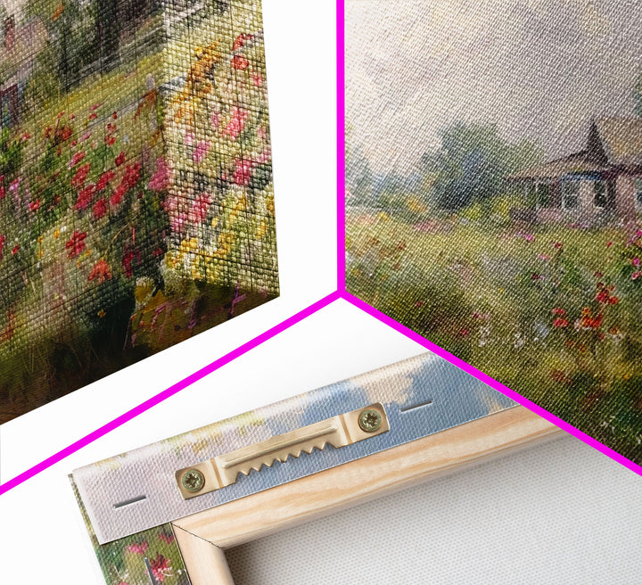 Kitsch Minimalist Watercolor Painting Print Of an Old Country Road, Wood Framed Print, Metal Wall Art, Room Decor, Aesthetic Room Decor