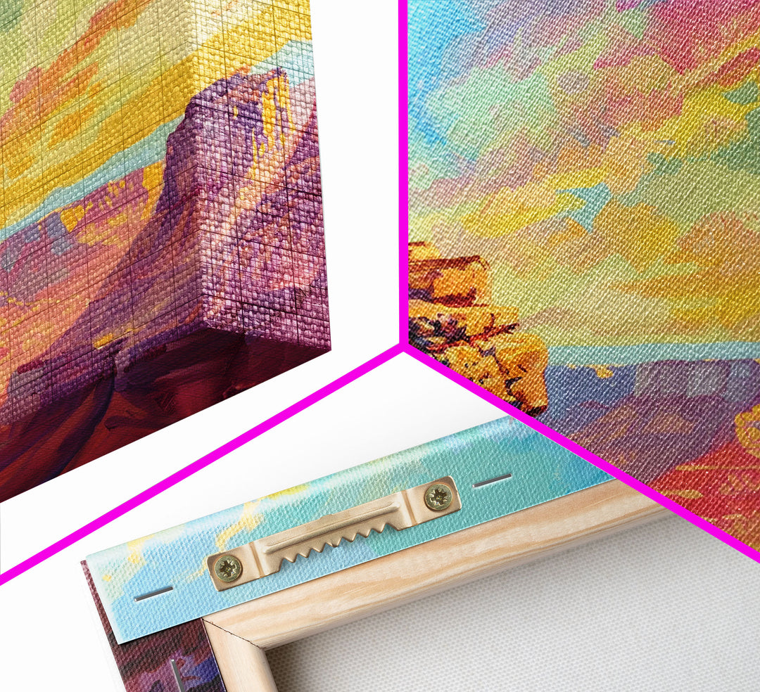 Framed Wall Art Giclée Fine Art Print, Watercolor Painting of A Cowboy On A Mountain Ridge, Rustic Western Decor, Country Decor, Metal Print