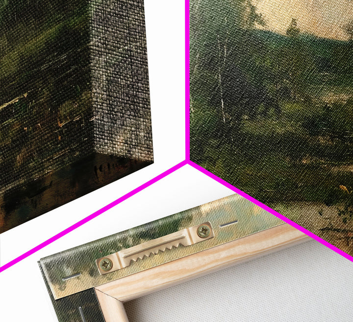 Early American Landscape Painting Framed Canvas Print | Oil Painting Print | Metal Art | Landscape Painting | Living Room Art | Home Decor