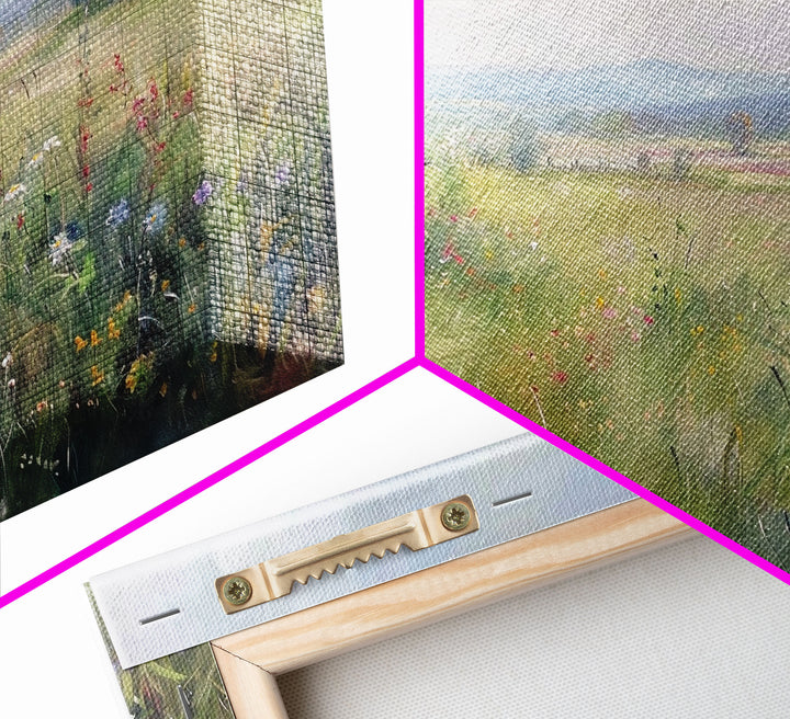 Cottagecore Wildflowers Farmhouse Print, Framed Wall Art, Wood Frame Art, Metal Print, Wall Art, Landscape Painting, Country Decor