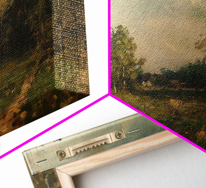 Slightly Scorched Vintage Landscape Painting Print | Framed Wall Art Or Metal Print | Home Decor | 40x60 Art | Huge Art | Living Room Decor