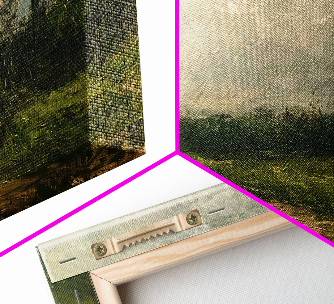 NuevArt Vintage Rustic Countryside Painting Framed Canvas Print | Moody Decor | Cottagecore Wall Art | Cottage Core | Farmhouse Decor