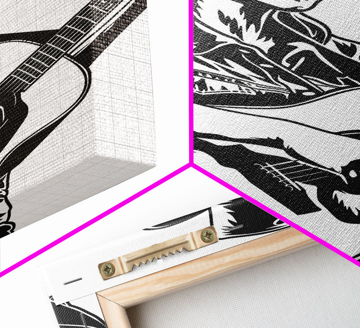 Cowboy in Desert Art Print, Western Silhouette Framed Canvas, Vintage Southwest Scene, Rustic Western Home Decor, Unique Wall Art