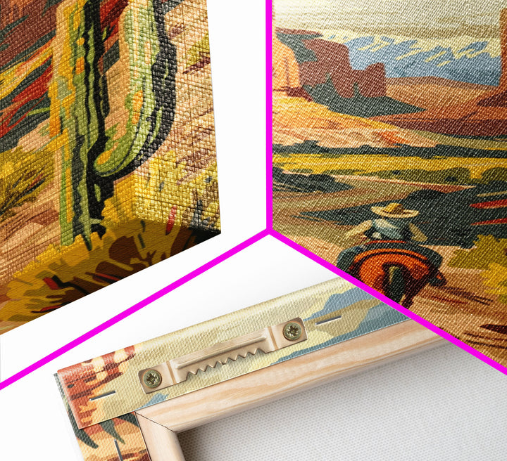 Colorful Western Cowboy Boots with Floral Design - Framed Canvas Print, Rustic Wall Art, Western Boot Decor for Living Room