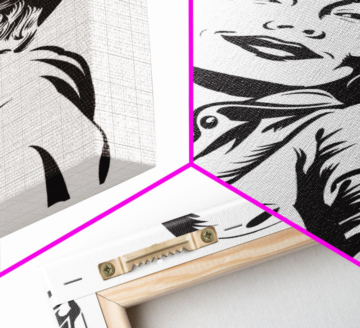 Smiling Cowgirl Portrait Art Print, Western Silhouette Framed Canvas, Vintage Cowgirl Artwork, Unique Wall Decor