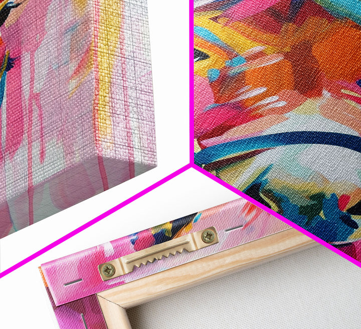 Colorful Donkey Portrait Art - Framed Canvas Print, Southwestern Decor, Vibrant Living Room Wall Art, Modern Animal Portrait