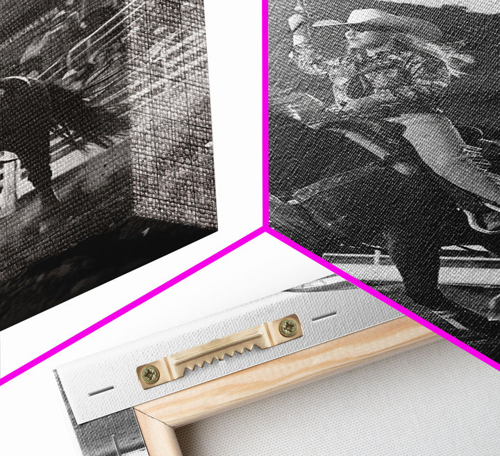 Cowgirl Flag Bearer Art Print, Western Rodeo Framed Canvas, Vintage Black and White Photography, Unique Wall Decor