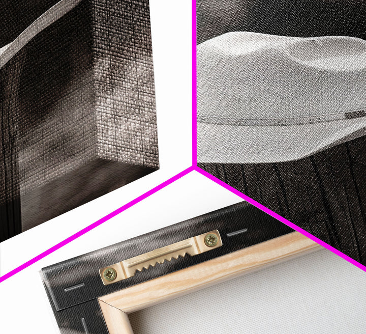 Cowboy Hat on a Wooden Fence Post in Rustic Black and White Photography for Western Home Decor, Canvas Prints, Wall Art for Living Room