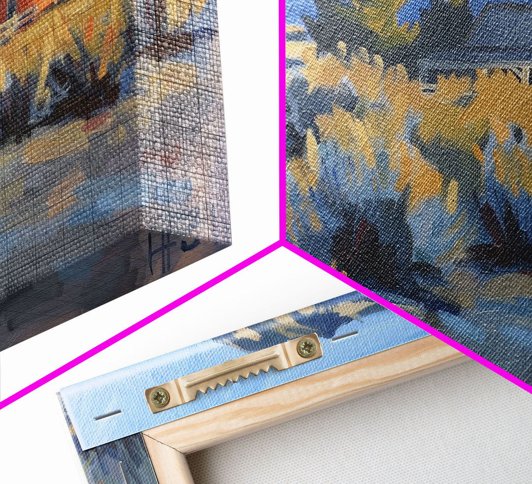 Rustic Cabin in Open Field, Framed Canvas Print, Ideal for Living Room Art, Country Style Home Decor, Cozy Bedroom Wall Art